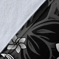 Hawaii Polynesian Premium Blanket - Turtle Plumeria (Black) - Polynesian Pride
