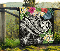Wallis and Futuna Polynesian Premium Quilt - Summer Plumeria (Black) - Polynesian Pride
