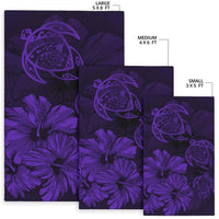 Hawaiian Map Hibiscus Flowers Vintage Polynesian Rug AH - Polynesian Pride