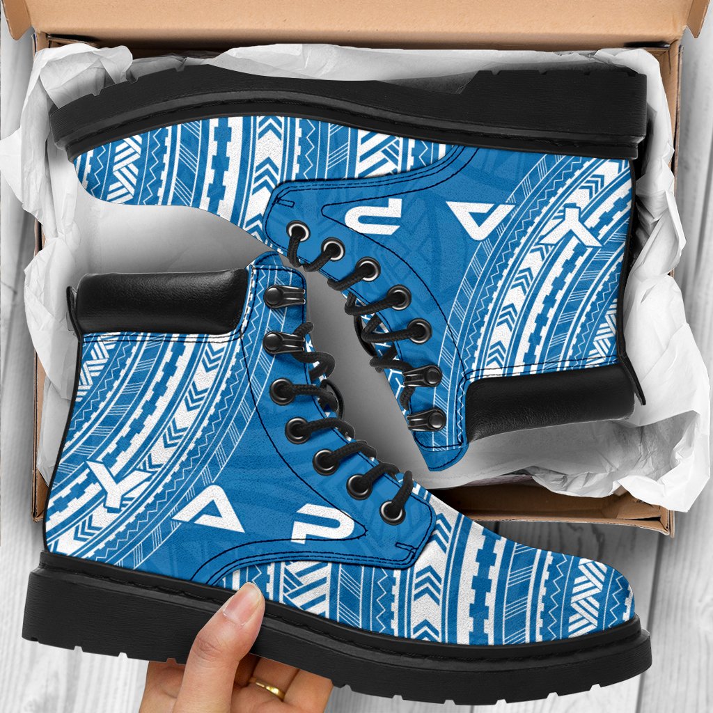 Yap Leather Boots - Polynesian Flag Chief Version - Polynesian Pride