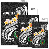 Pohnpei Custom Personalised Area Rug - Pohnpei Seal Polynesian Patterns Plumeria (Black) - Polynesian Pride