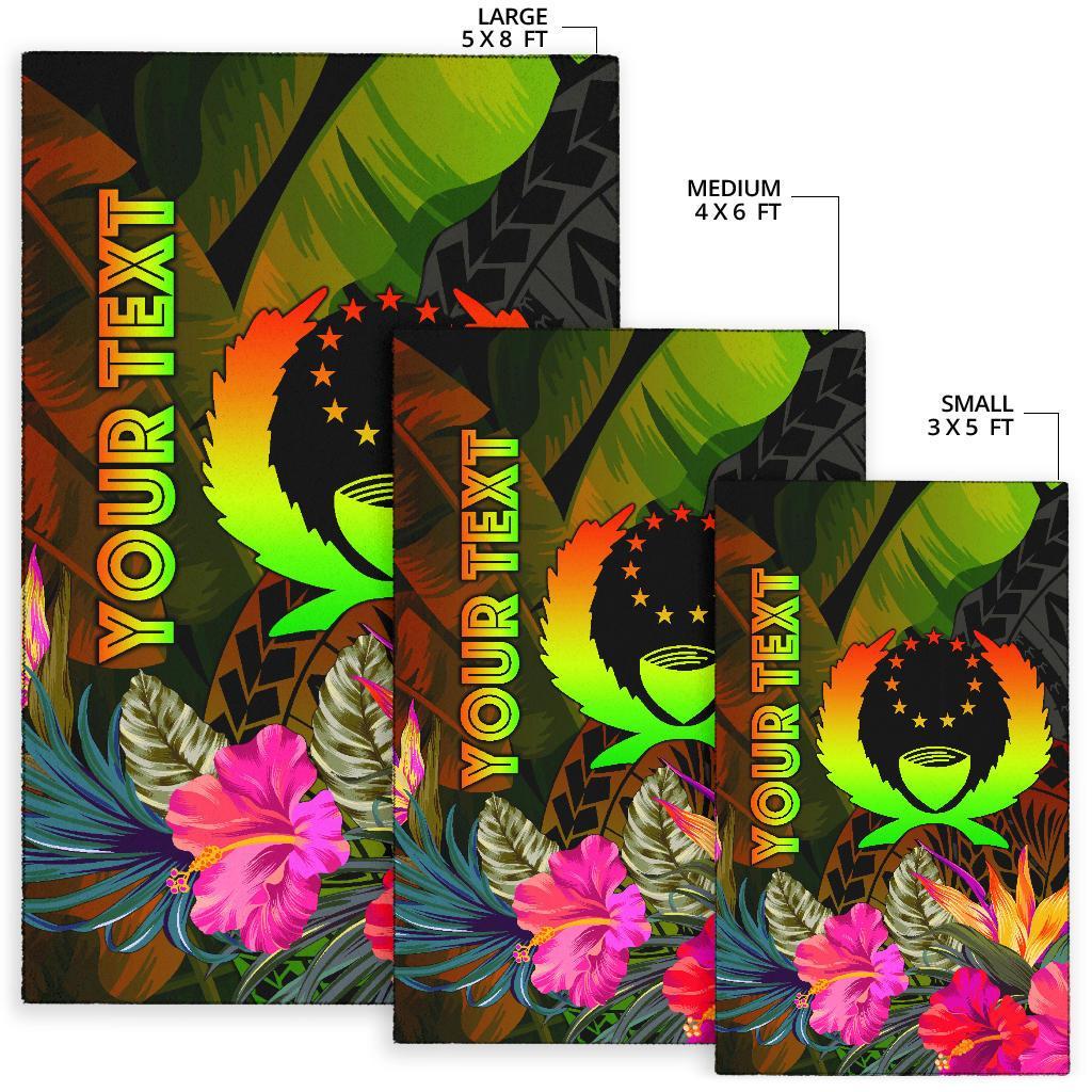 Pohnpei Polynesian Personalised Area Rug - Hibiscus and Banana Leaves - Polynesian Pride