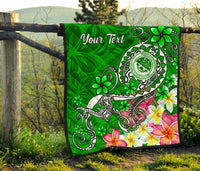 FSM Custom Personalised Premium Quilt - Turtle Plumeria (Green) - Polynesian Pride