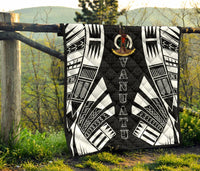 Vanuatu Premium Quilt - Vanuatu Coat Of Arms Polynesian White Tattoo - Polynesian Pride