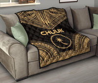 Chuuk Premium Quilt - Chuuk Flag Polynesian Chief Gold Version - Polynesian Pride