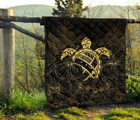 Hawaii Turtle Kanaka Golden Premium Quilt - Polynesian Pride