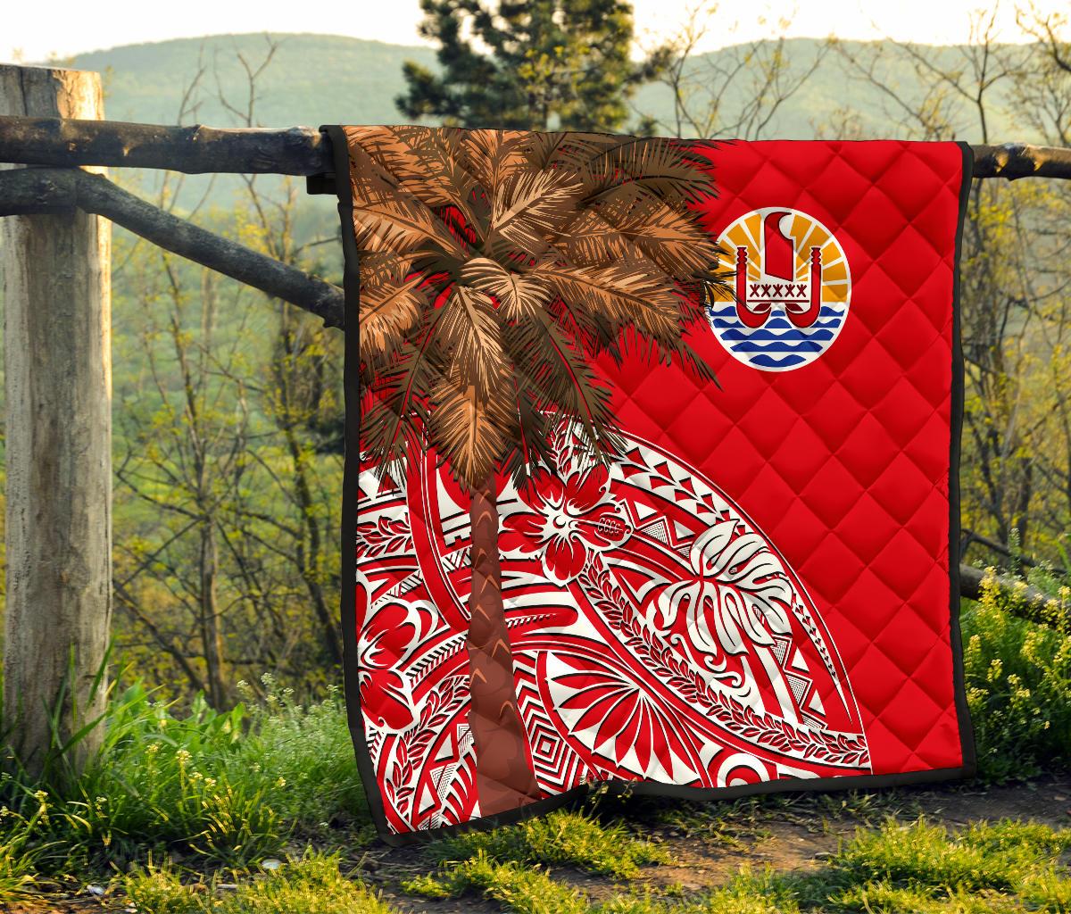 French Polynesia Premium Quilt - Palm Tree Polynesian Pattern - Polynesian Pride