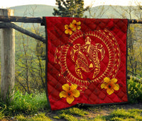 Hawaii Turtle Polynesian Premium Quilt - Oil Style - Polynesian Pride