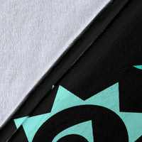 Hawaii Turtle Hibiscus Polynesian Vintage Premium Blanket - Turquoise - Polynesian Pride