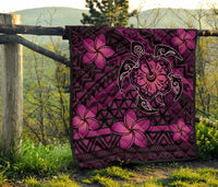 Hawaii Mix Polynesian Turtle Plumeria Premium Quilt - AH - Nick Style - Pink - Polynesian Pride