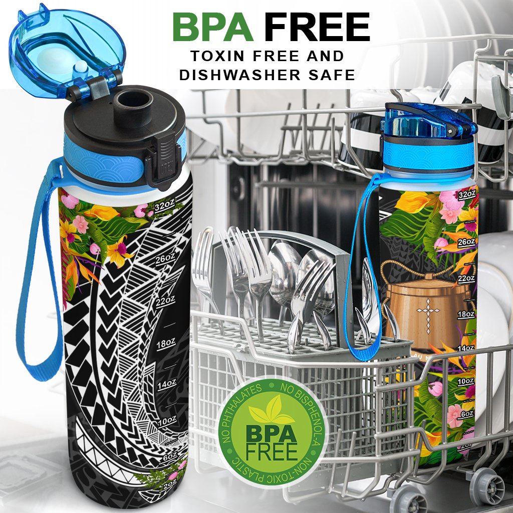 Tokelau Hydro Tracking Bottle - Seal Spiral Polynesian Patterns - Polynesian Pride