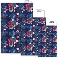 Tropical Palm Tree And Flower Rug - Polynesian Pride