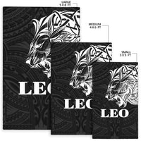 Sun In Leo Zodiac Area Rug Polynesian Tattoo Simple - White - Polynesian Pride