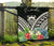 Tuvalu Premium Quilt - Tuvalu Coat of Arms & Polynesian Tropical Flowers White - Polynesian Pride