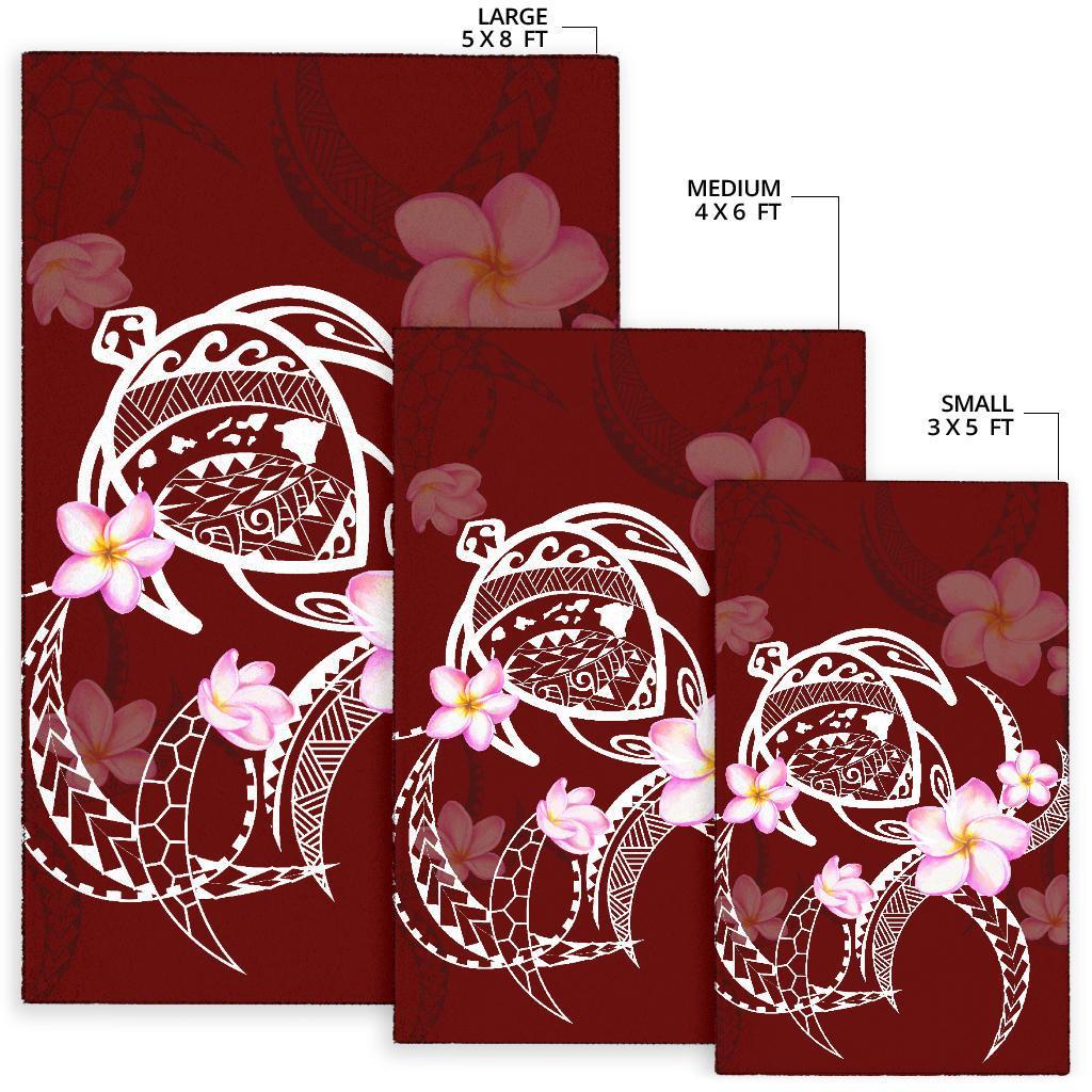 Hawaiian Hibiscus Polynesian Rug Red Rug - Polynesian Pride