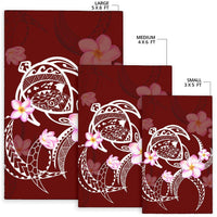 Hawaiian Hibiscus Polynesian Rug Red Rug - Polynesian Pride
