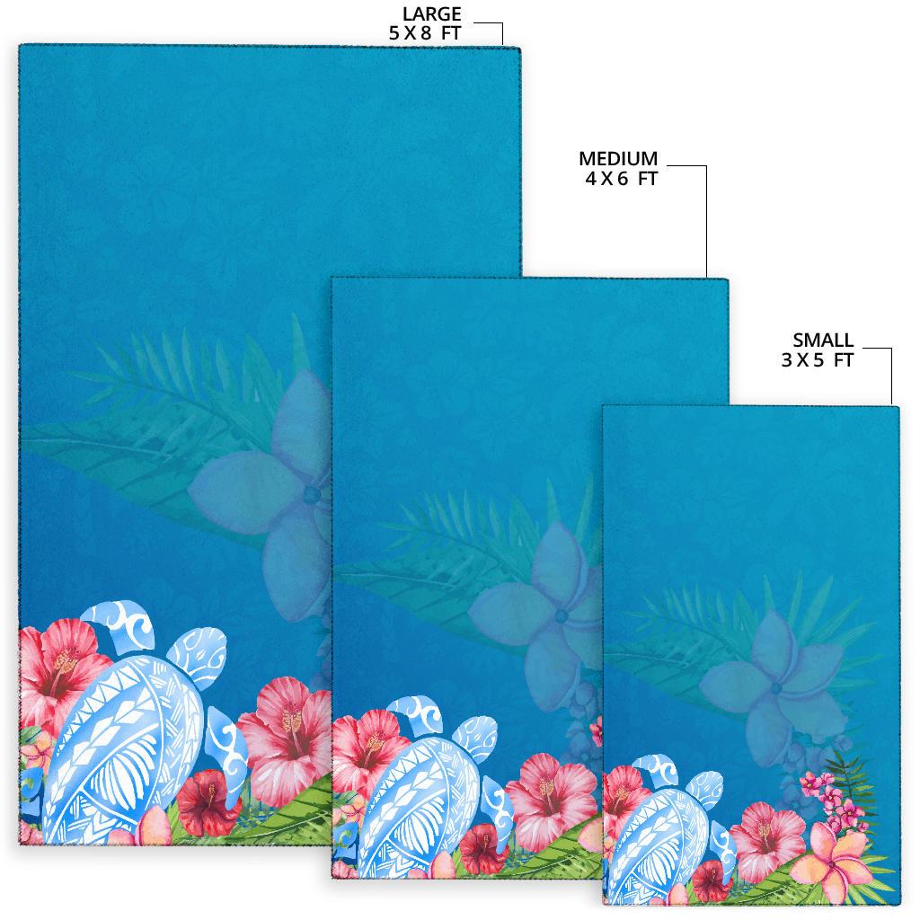 Polynesian Turtle Hibiscus Area Rug - Polynesian Pride