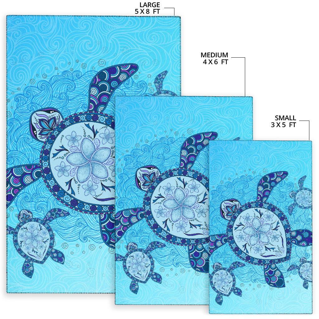 Big Blue Turtle Area Rug - Polynesian Pride