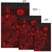 Tahiti Area Rugs Turtle Hibiscus Red - Polynesian Pride