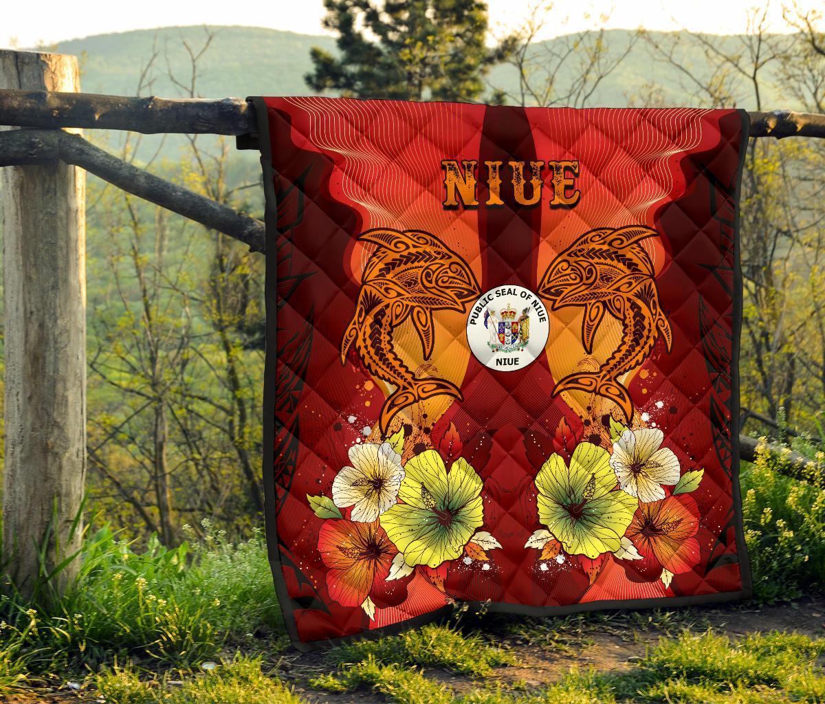 Niue Premium Quilt - Tribal Tuna Fish - Polynesian Pride