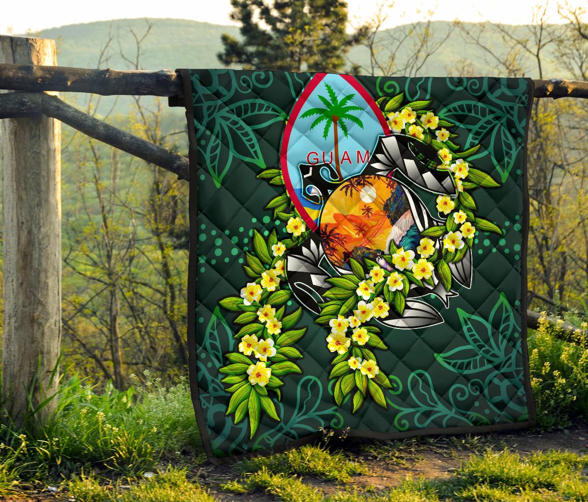 Guam Polynesian Premium Quilt - Ti Leaf Lei Turtle - Polynesian Pride