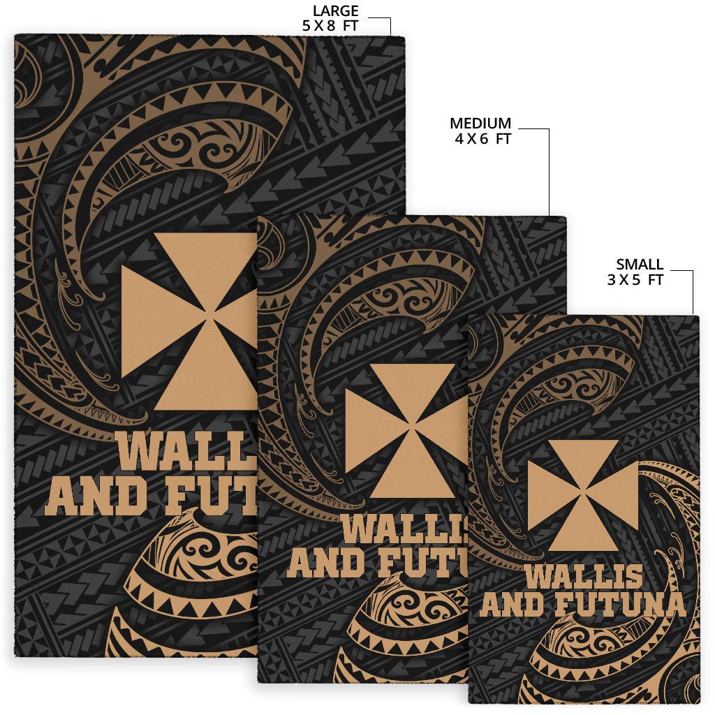 Wallis and Futuna Polynesian Area Rug - Gold Tribal Wave - Polynesian Pride