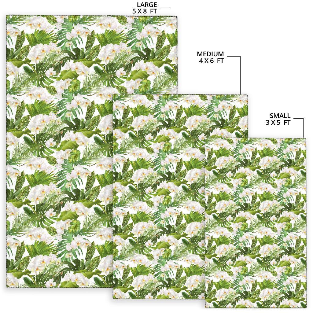 Tropical Plumeria White Rug - Polynesian Pride