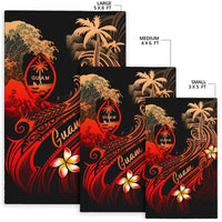 Guam Polynesian Area Rug - Plumeria Flowers And Waves - Polynesian Pride