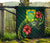 Tuvalu Polynesian Premium Quilt - Green Turtle Hibiscus - Polynesian Pride