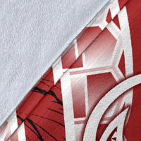 Papua New Guinea Polynesian Premium Blanket - Summer Plumeria (Red) - Polynesian Pride