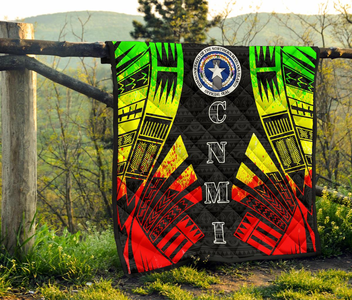 Northern Mariana Islands Premium Quilt - Northern Mariana Islands Seal Polynesian Reggae Tattoo - Polynesian Pride