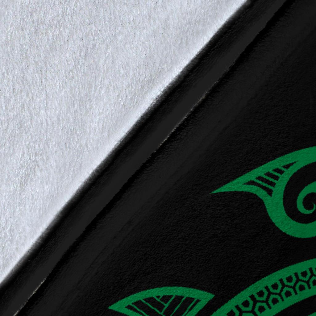 Hawaii Map Plumeria Polynesian Green Premium Blanket - Polynesian Pride