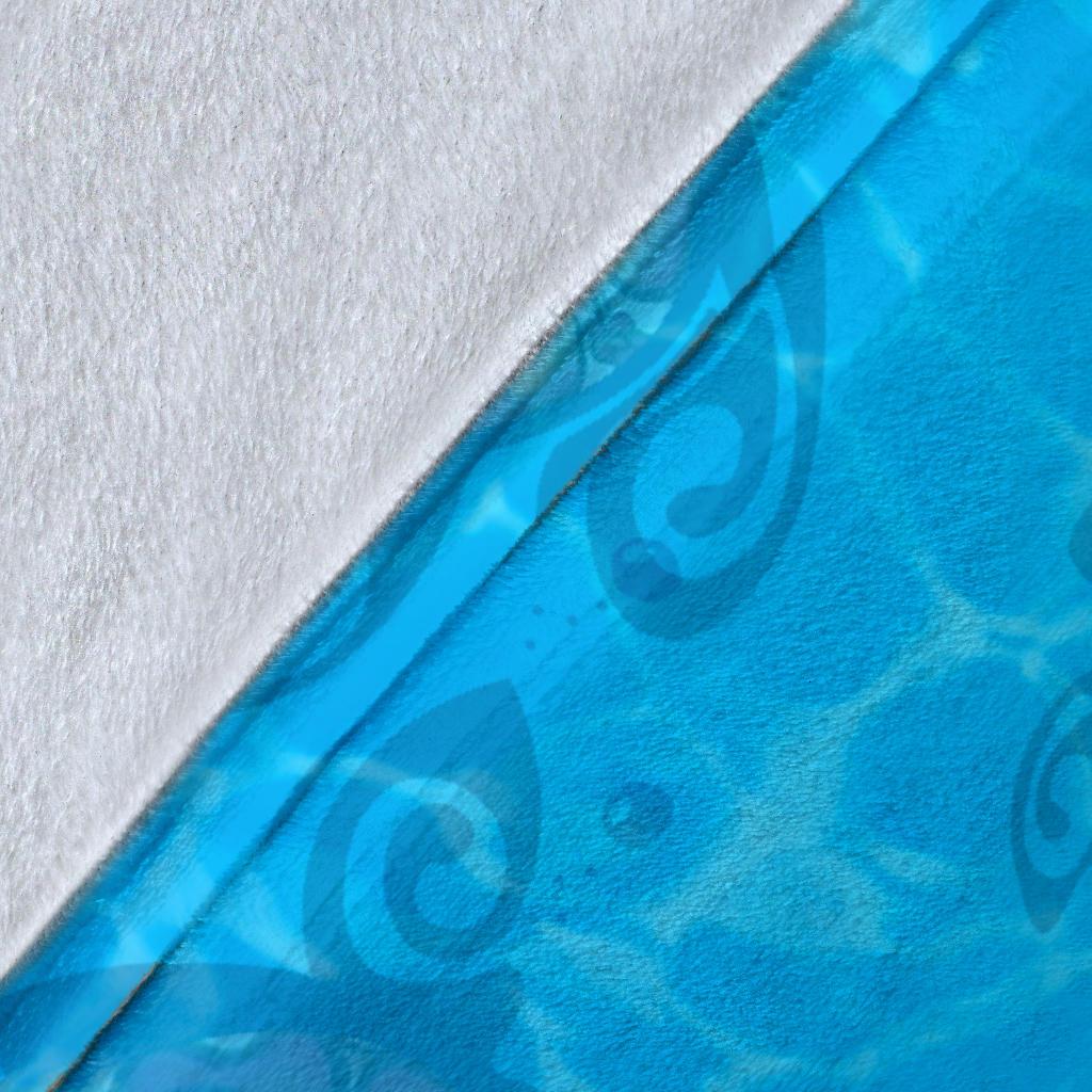 Hawaii Plumeria Turtle In The Ocean Premium Blanket - AH - John Style - Polynesian Pride