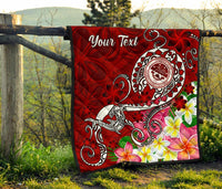 FSM Custom Personalised Premium Quilt - Turtle Plumeria (RED) - Polynesian Pride