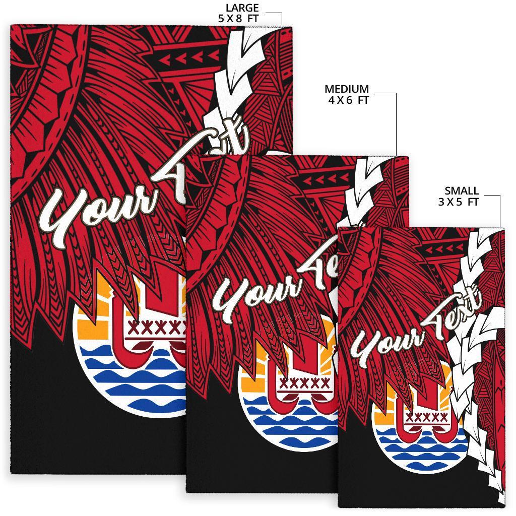 Tahiti Polynesian Custom Personalised Are Rug - Tribal Wave Tattoo Flag Style - Polynesian Pride