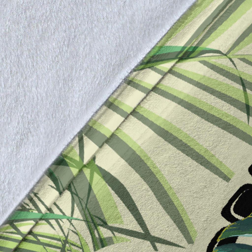 Hawaii Turtle Flowers Coconut Tree Leaf Premium Blanket - Polynesian Pride