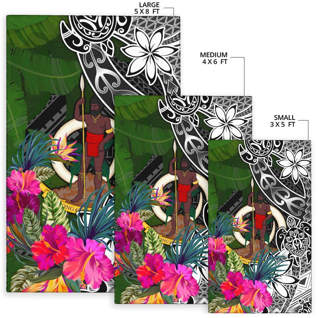 Vanutu Area Rug - Turtle Plumeria Banana Leaf - Polynesian Pride