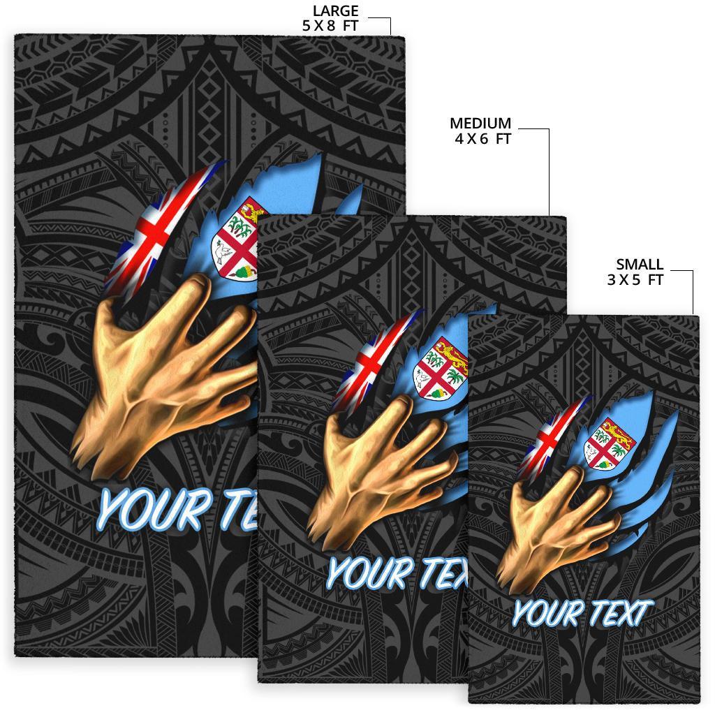 Fiji Personalised Area Rug - Fiji In Me (Black) - Polynesian Pride