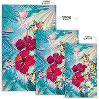 Polynesian Hawaii Area Rug - Plumeria Turtles with Hibiscus - Polynesian Pride