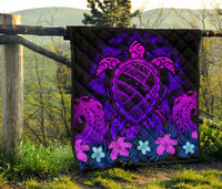 Hawaii Turtle Polynesian Blue Premium Quilt - Kuly Style - Polynesian Pride