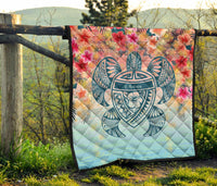 Hawaii Turtle Ohana Stary Night Hibiscus Premium Quilt - Polynesian Pride