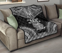 Papua New Guinea Premium Quilt - Papua New Guinea Coat Of ArmsPolynesian Chief Black Version - Polynesian Pride