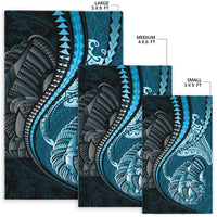 Fish Hook Area Rug Manta Polynesian Light Turquoise - Polynesian Pride