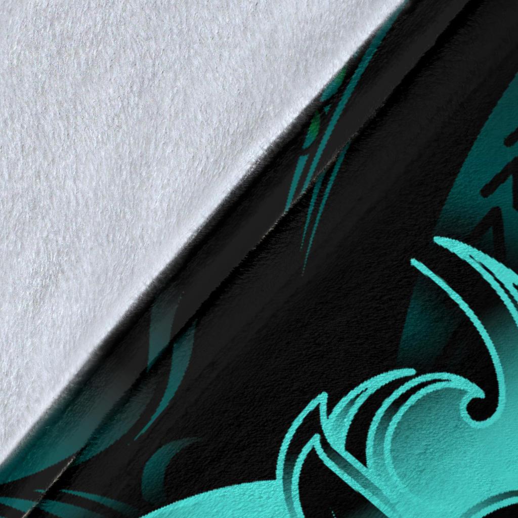 Polynesian Hawaii All Over Premium Blanket - Kanaka Maoli Blue Turtle - Polynesian Pride