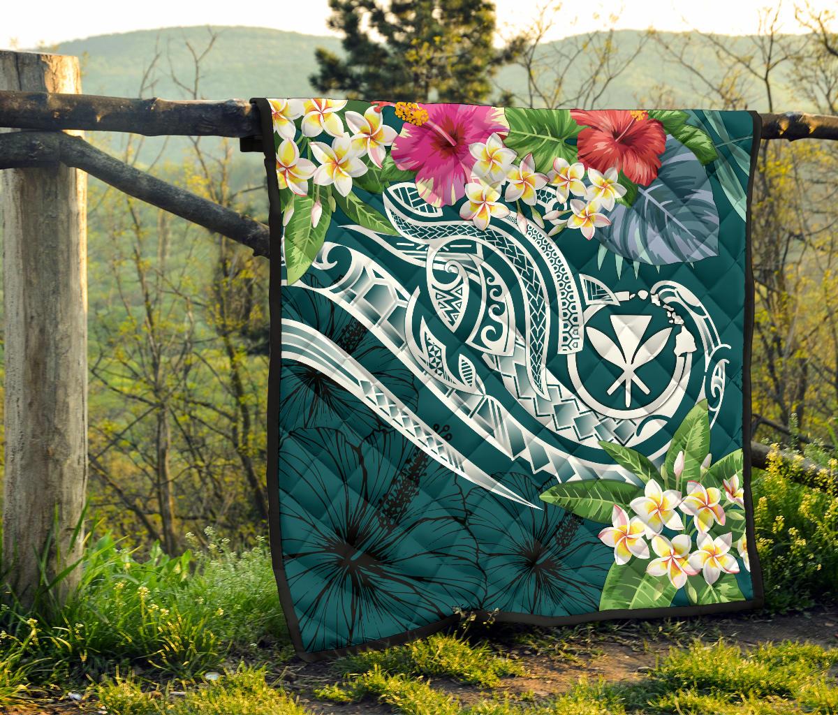 Polynesian Hawaii Kanaka Maoli Premium Quilt - Summer Plumeria - Polynesian Pride