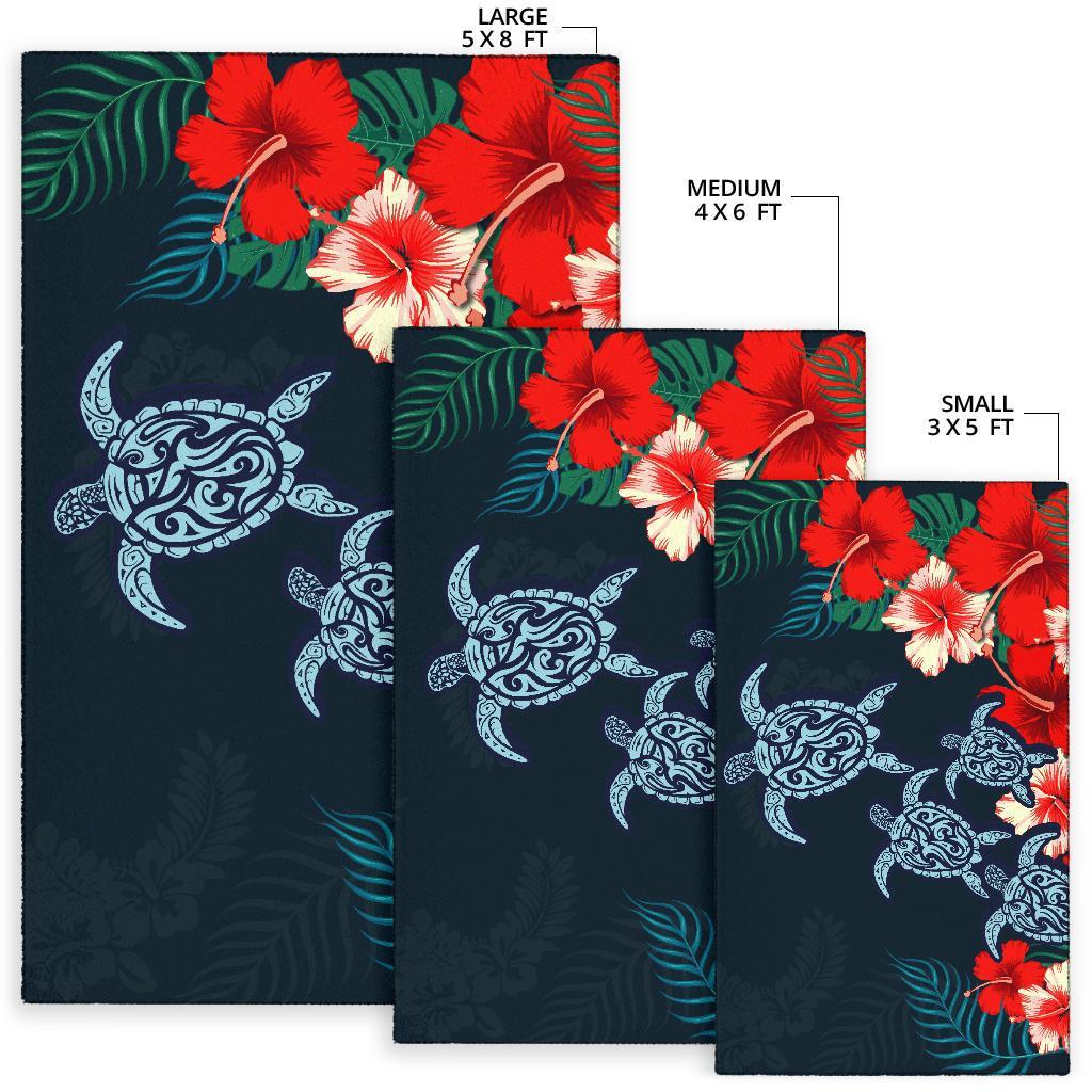 Hibiscus And Turtle Skillful Area Rug AH - Polynesian Pride
