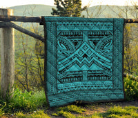 Hawaii Polynesian Mauna Kea Premium Quilt Blue - Polynesian Pride