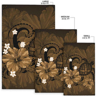 Hawaii Turtle Map Hibiscus Plumeria - Gold - Polynesian Pride