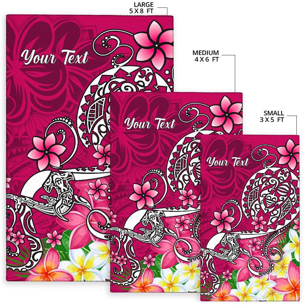 Samoa Custom Personalised Area Rug - Turtle Plumeria (Pink) - Polynesian Pride