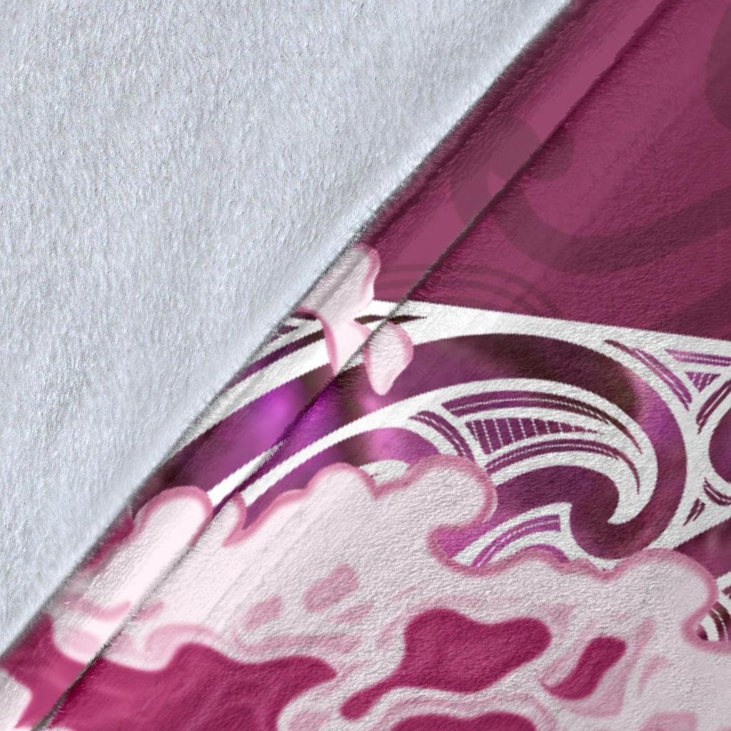 Maori Manaia The Blue Sea Premium Blanket, Pink - Polynesian Pride